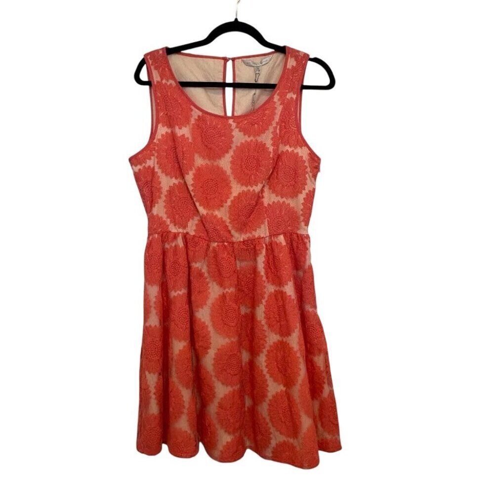 Lauren Conrad Lace Fit And Flare Dress New With Tags Size 12 Floral Design